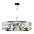 Regent Sierck 90cm 8 Light Crystal Hoop Chandelier - Satin Black