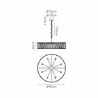 Regent Sierck 90cm 8 Light Crystal Hoop Chandelier - dimensions