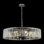 Regent Sierck 90cm 8 Light Crystal Hoop Chandelier - Satin Nickel