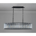 Regent Sierck Crystal Linear 7 Light Chandelier - Satin Black