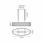 Regent Sierck Crystal Linear 7 Light Chandelier - dimensions