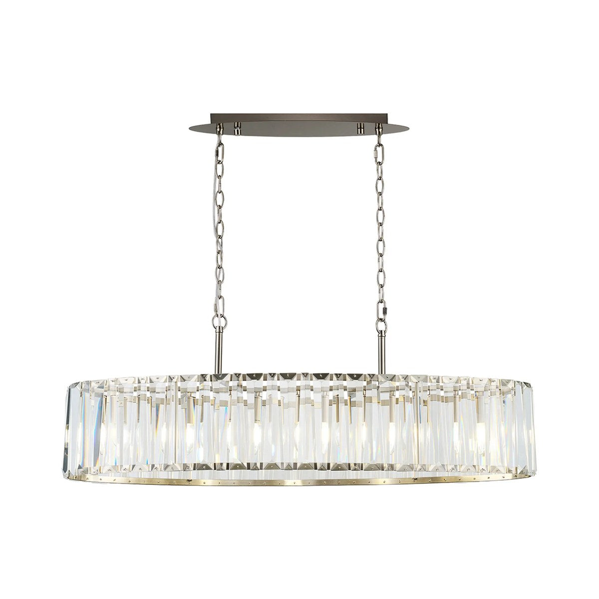 Regent Sierck Crystal Linear 7 Light Chandelier - Satin Nickel