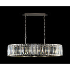 Regent Sierck Crystal Linear 7 Light Chandelier - Satin Nickel