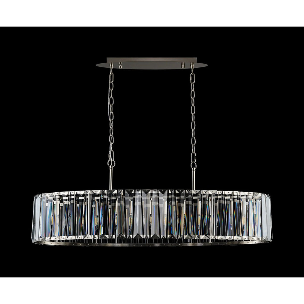 Regent Sierck Crystal Linear 7 Light Chandelier - Satin Nickel