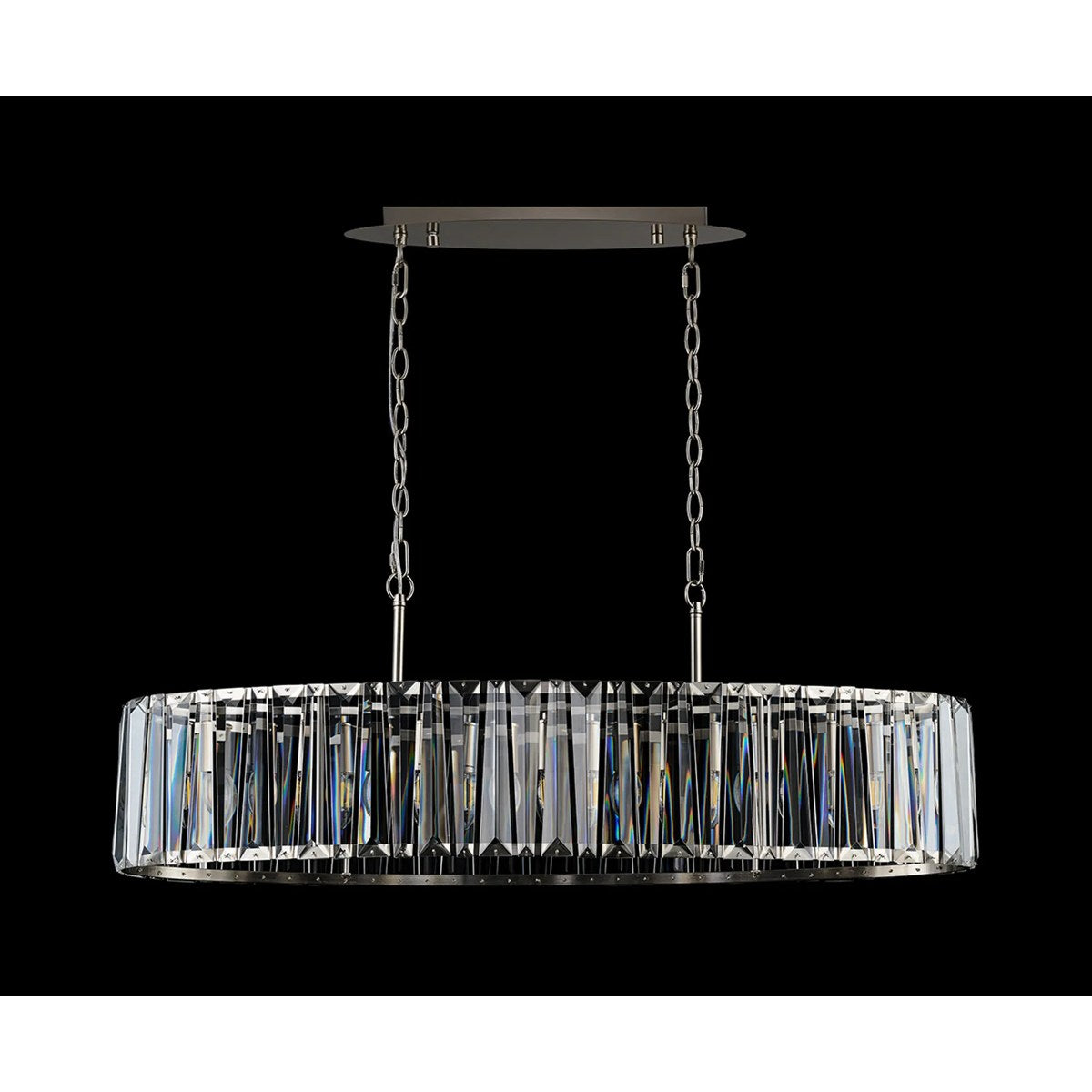 Regent Sierck Crystal Linear 7 Light Chandelier - Satin Nickel