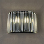 Regent Sierck Crystal 2 Light Wall Light - Satin Black