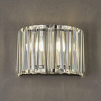Regent Sierck Crystal 2 Light Wall Light - Satin Nickel