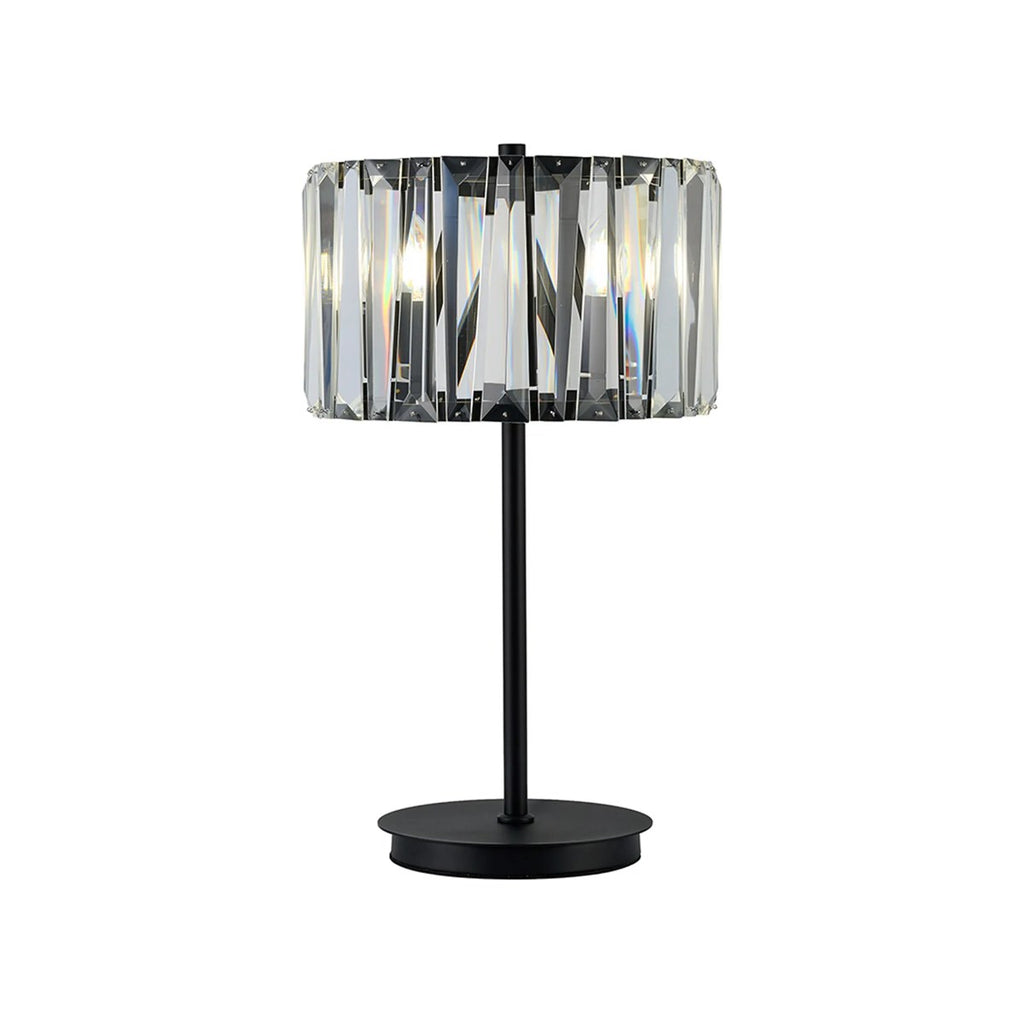 Regent Sierck Crystal 3 Light Switched Table Lamp - Satin Black