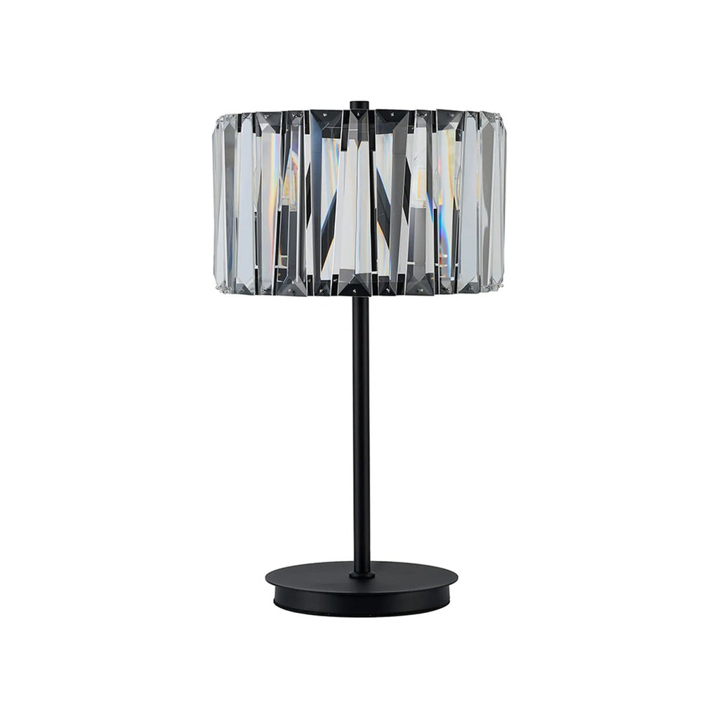 Regent Sierck Crystal 3 Light Switched Table Lamp - Satin Black