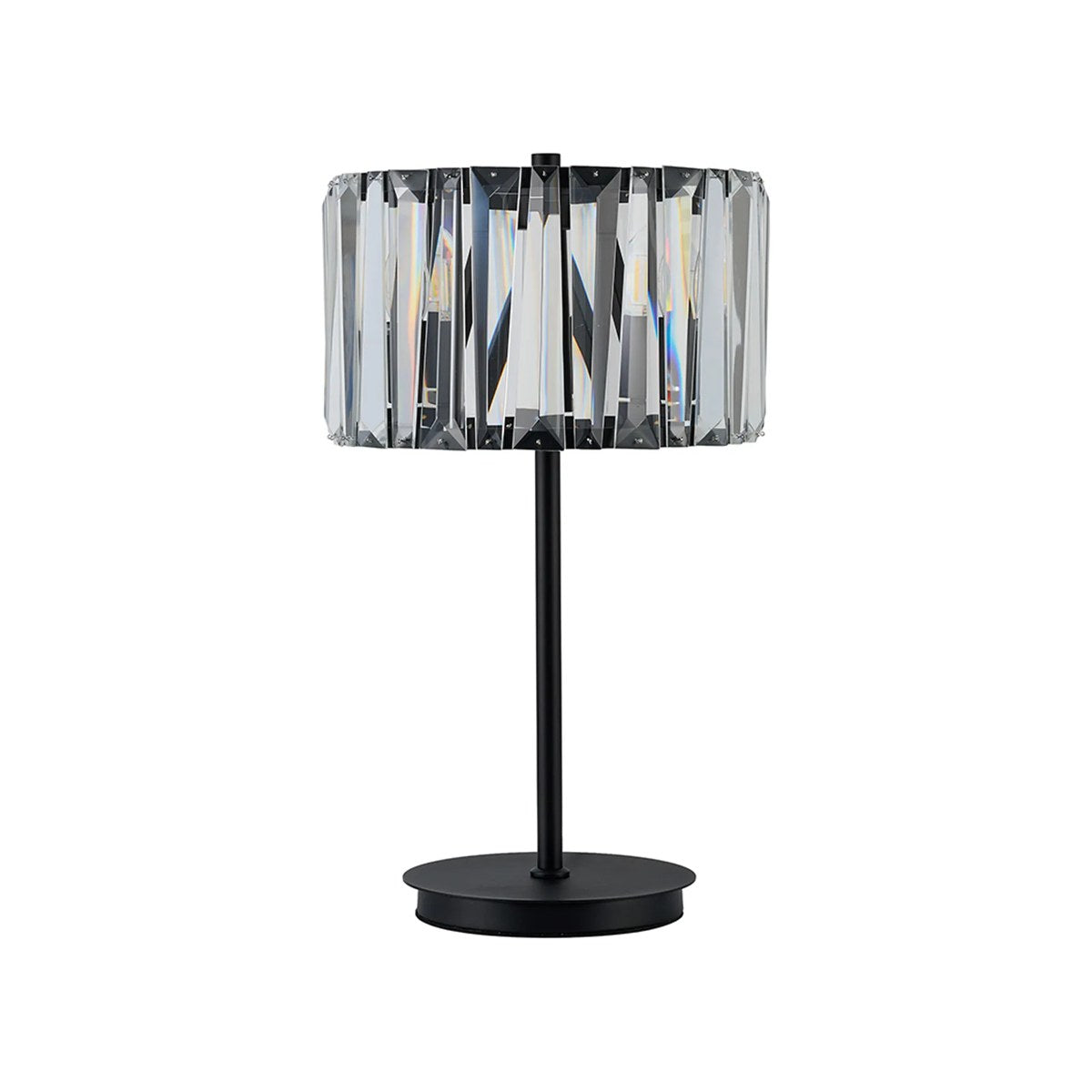 Regent Sierck Crystal 3 Light Switched Table Lamp - Satin Black