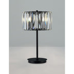 Regent Sierck Crystal 3 Light Switched Table Lamp - Satin Black