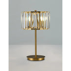 Regent Sierck Crystal 3 Light Switched Table Lamp - Brass