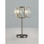 Regent Sierck Crystal 3 Light Switched Table Lamp - Satin Nickel