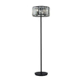 Regent Sierck Crystal 4 Light Foot Switched Floor Lamp - Satin Black
