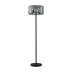 Regent Sierck Crystal 4 Light Foot Switched Floor Lamp - Satin Black