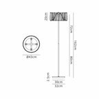 Regent Sierck Crystal 4 Light Foot Switched Floor Lamp - dimensions