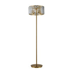 Regent Sierck Crystal 4 Light Foot Switched Floor Lamp - Brass