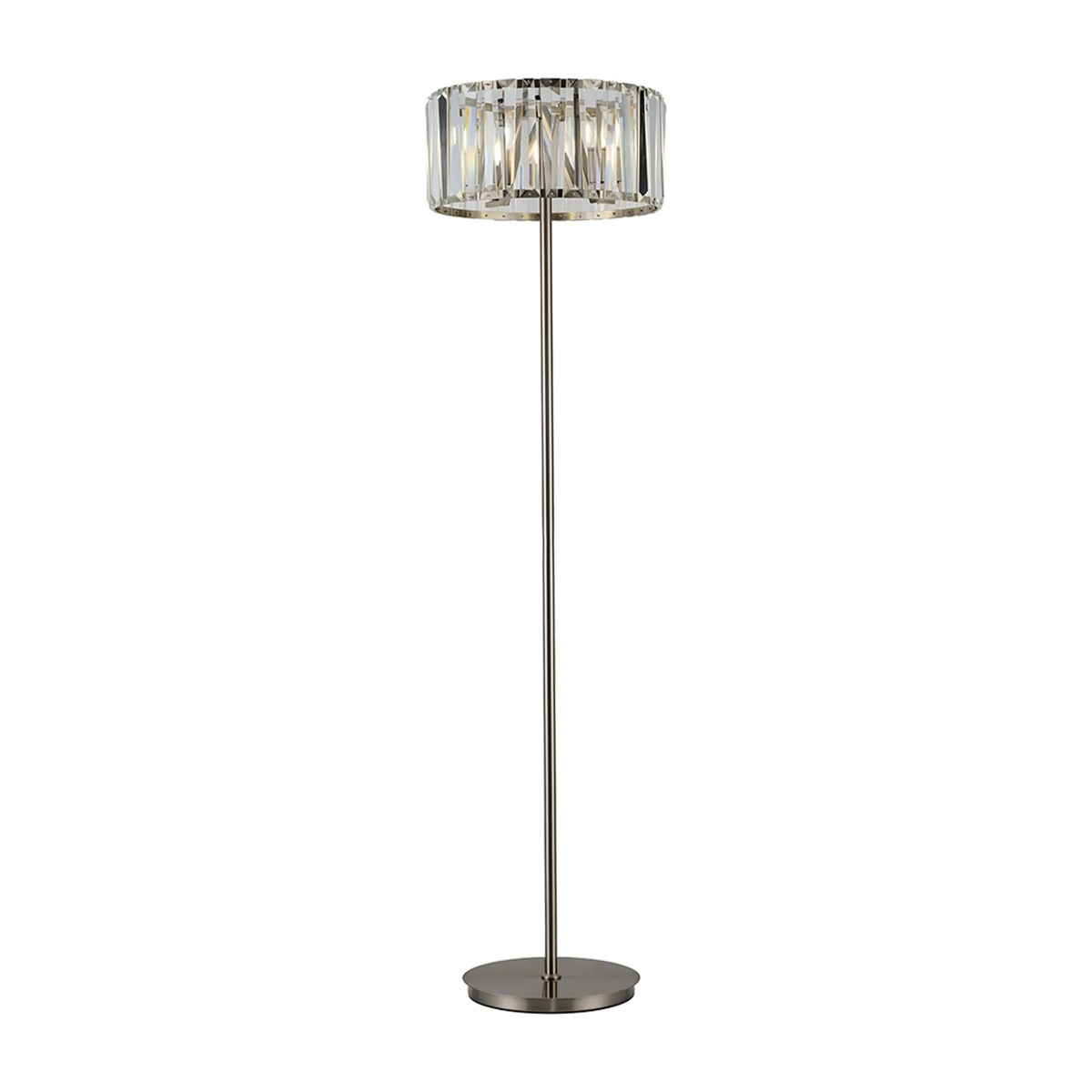 Regent Sierck Crystal 4 Light Foot Switched Floor Lamp - Satin Nickel