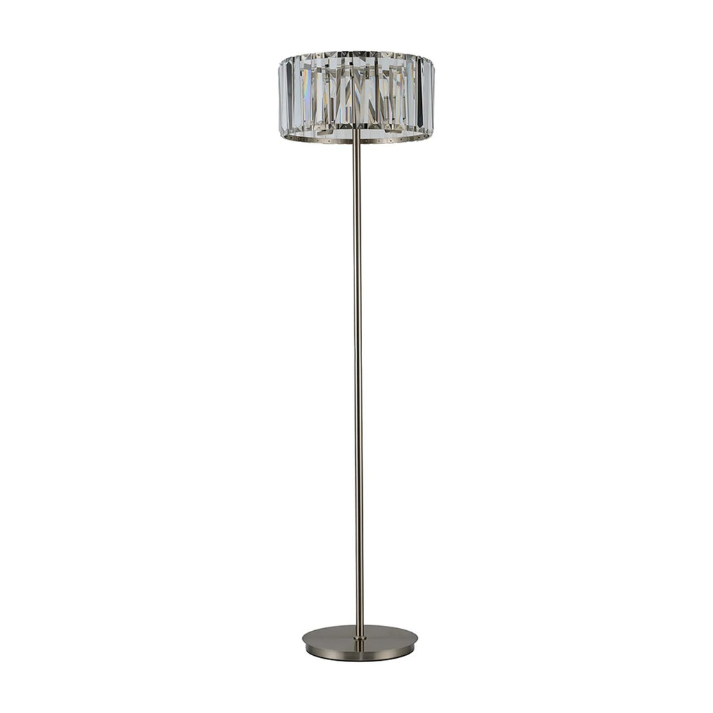 Regent Sierck Crystal 4 Light Foot Switched Floor Lamp - Satin Nickel