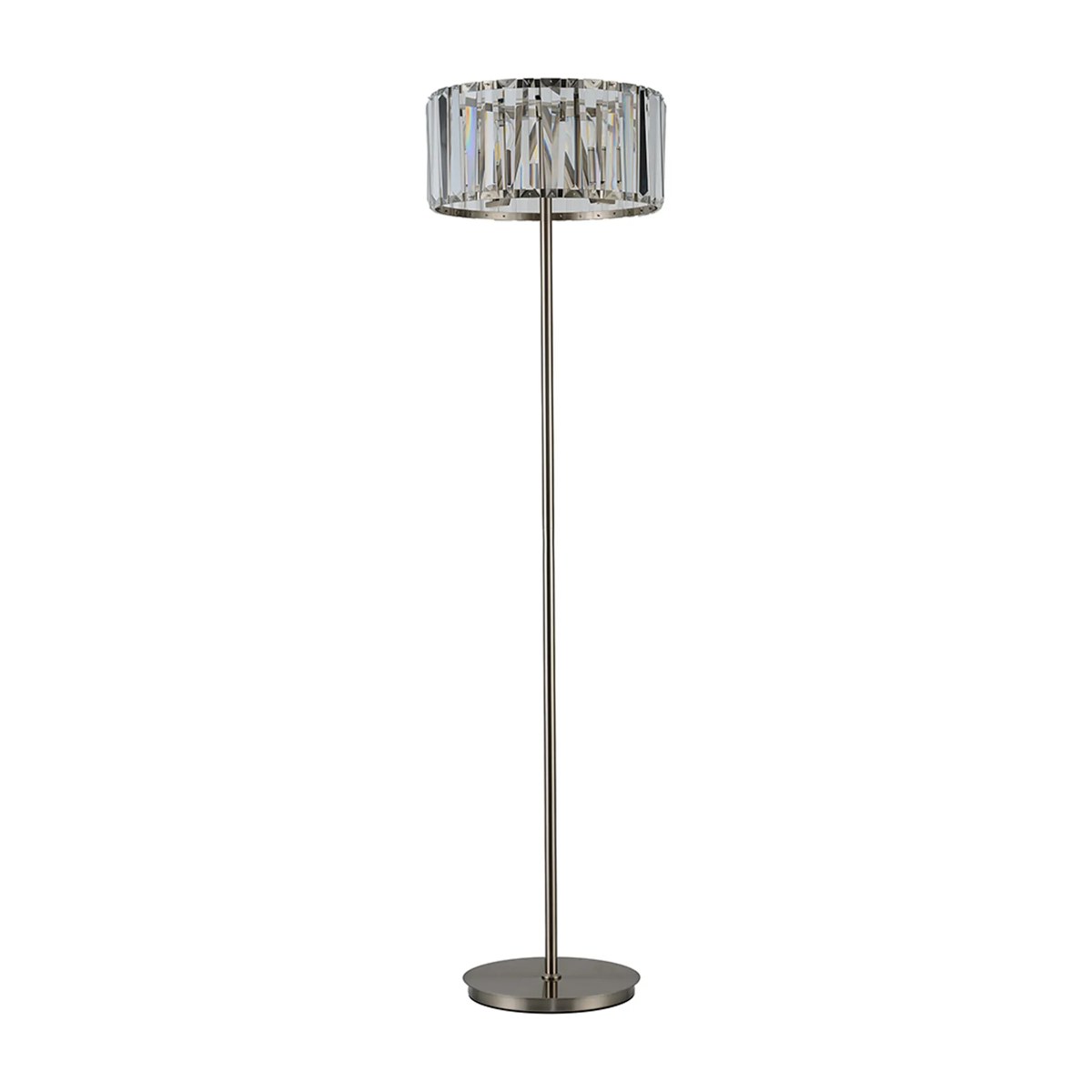 Regent Sierck Crystal 4 Light Foot Switched Floor Lamp - Satin Nickel
