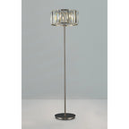Regent Sierck Crystal 4 Light Foot Switched Floor Lamp - Satin Nickel