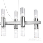 Kolarz Giro 16 Light Linear Bar Pendant Silver Leaf 6010.81651