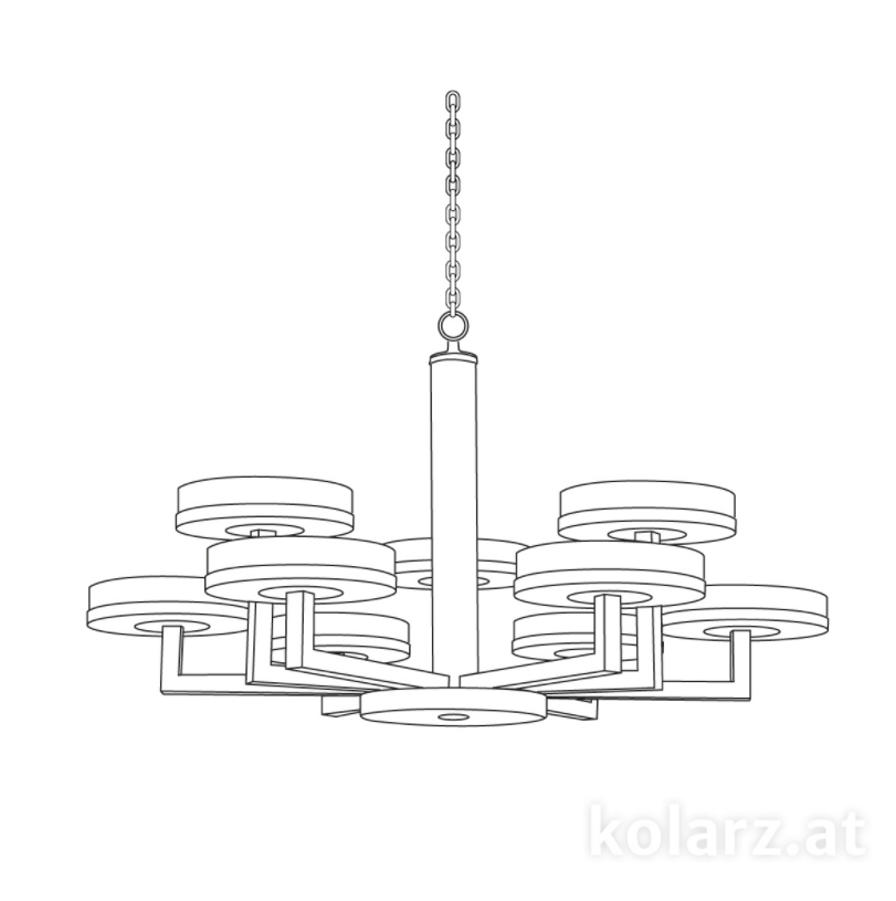 Kolarz Solis 10 Light Ceiling Chandelier Silver Leaf 6020.81050
