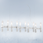 Kolarz Spigolo 10 Light Linear Bar Pendant Silver Leaf 6030.81051