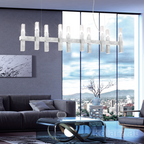 Kolarz Spigolo 10 Light Linear Bar Pendant Silver Leaf 6030.81051