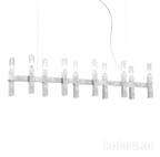 Kolarz Spigolo 10 Light Linear Bar Pendant Silver Leaf 6030.81051