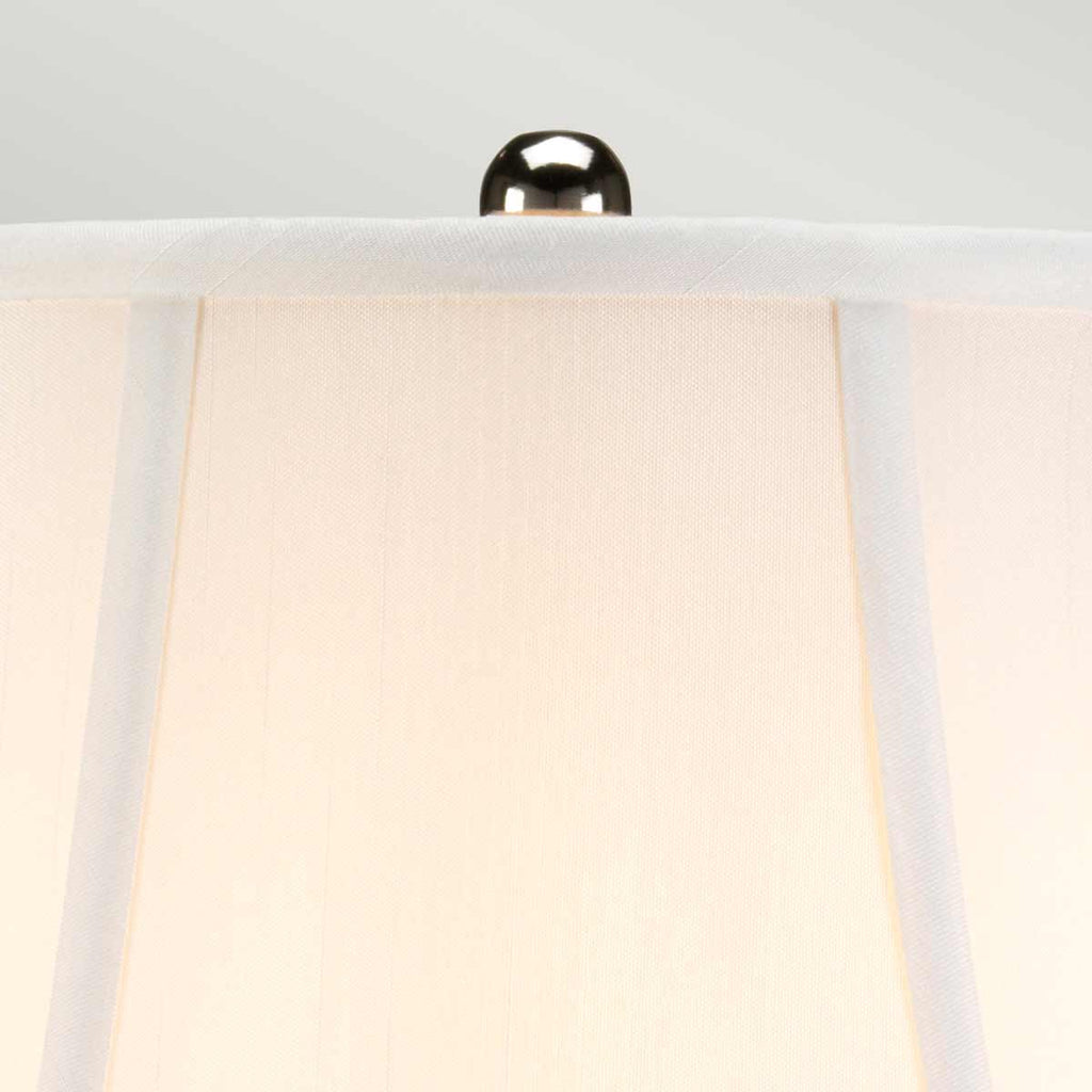 Elstead Silver Thistle Table Lamp white crackle glaze with Silver floral pattern