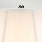 Elstead Silver Thistle Table Lamp white crackle glaze with Silver floral pattern