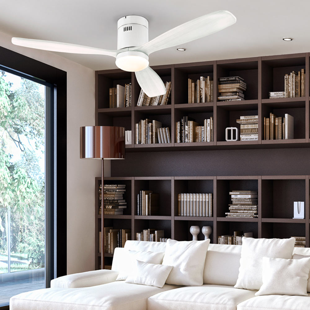 Schuller Siroco Dimmable Ceiling Fan in White