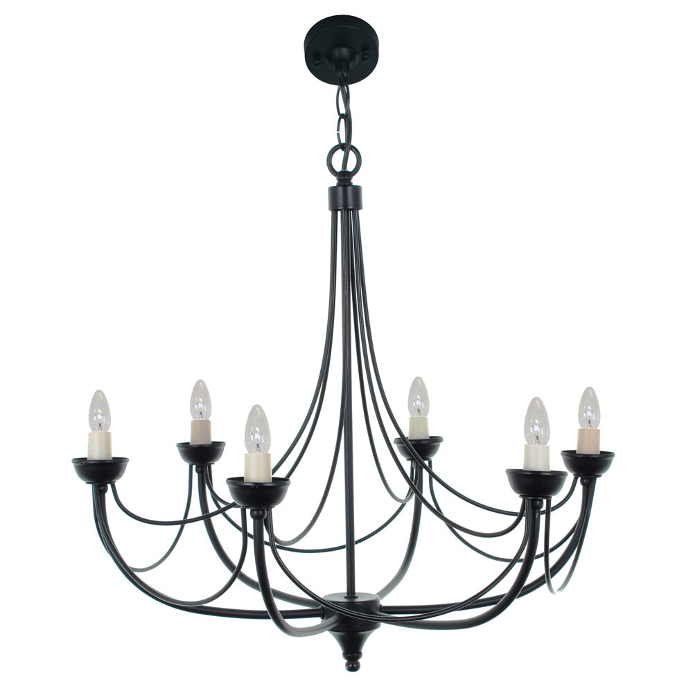 Novena Stadera 6 Light Ceiling Light Matt Black
