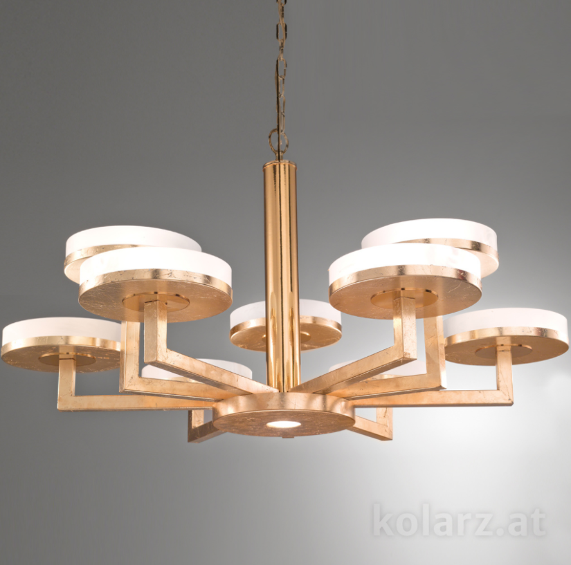 Kolarz Solis 10 Light Ceiling Chandelier Gold Leaf 6020.81030