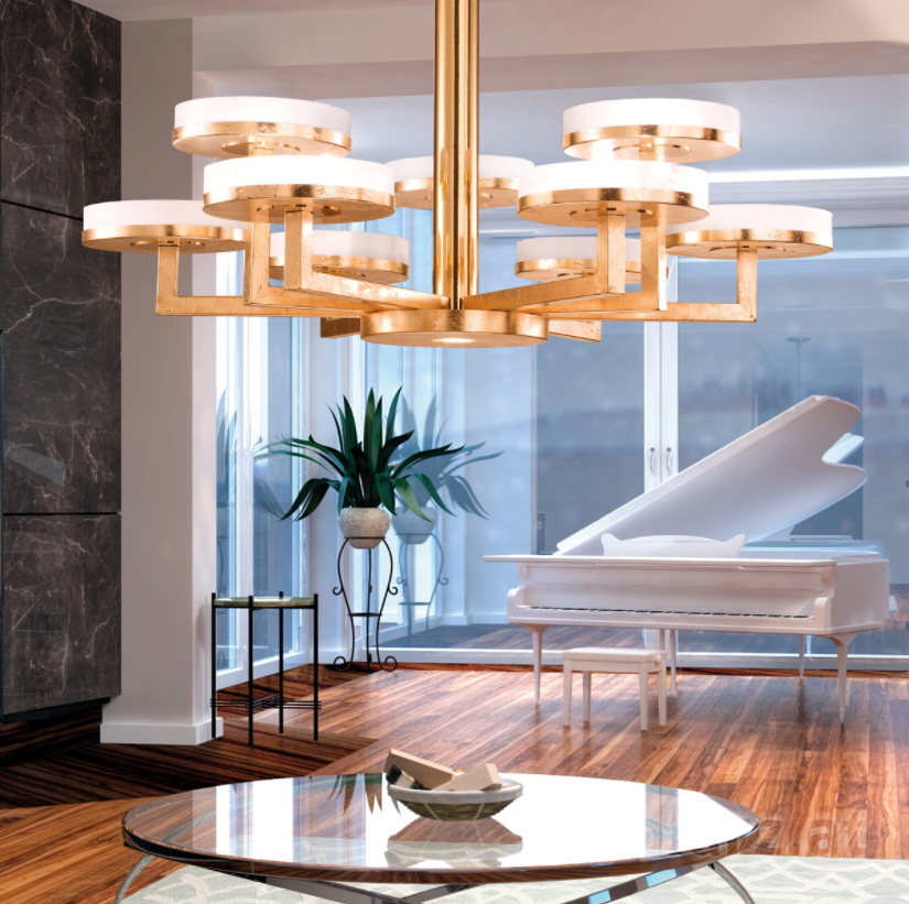 Kolarz Solis 10 Light Ceiling Chandelier Gold Leaf 6020.81030