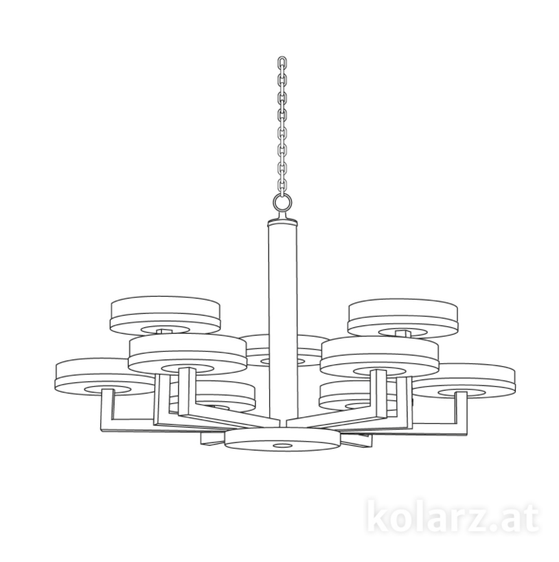 Kolarz Solis 10 Light Ceiling Chandelier Gold Leaf 6020.81030