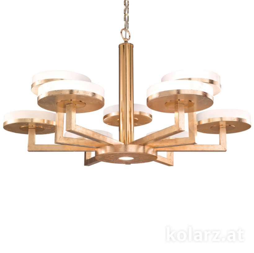 Kolarz Solis 10 Light Ceiling Chandelier Gold Leaf 6020.81030