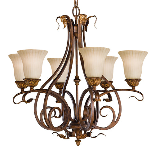 Feiss Sonoma Valley 6 Light Chandelier in Tortoise Shell