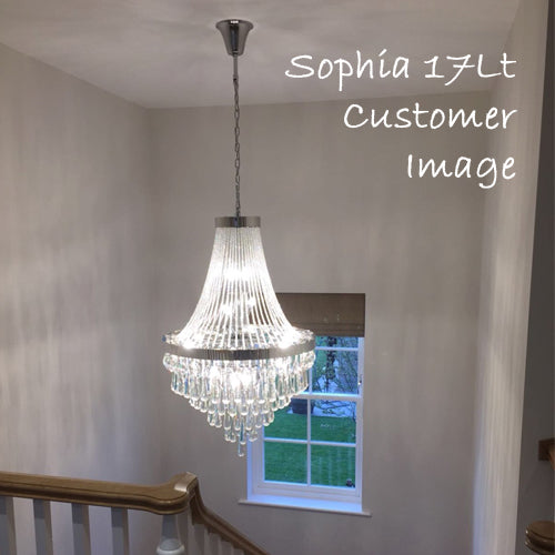 Diyas Sophia 13 Light Pendant Light in Polished Chrome with Crystal