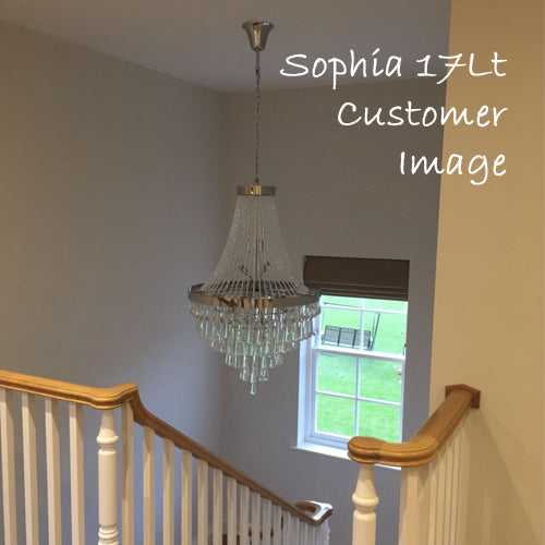 Diyas Sophia 13 Light Pendant Light in Polished Chrome with Crystal