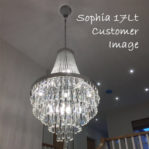Diyas Sophia 13 Light Pendant Light in Polished Chrome with Crystal
