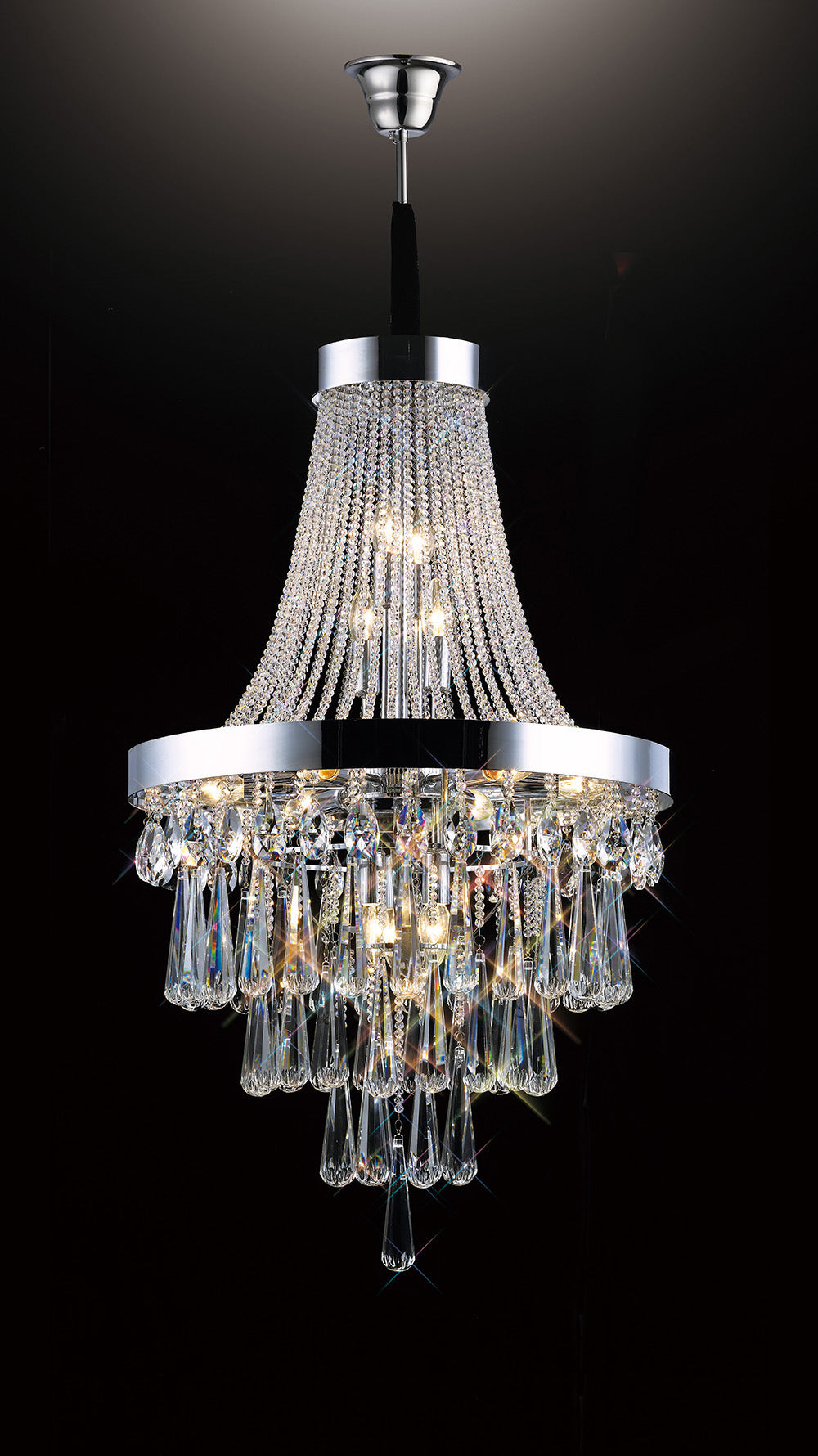 Diyas Sophia 13 Light Pendant Light in Polished Chrome with Crystal