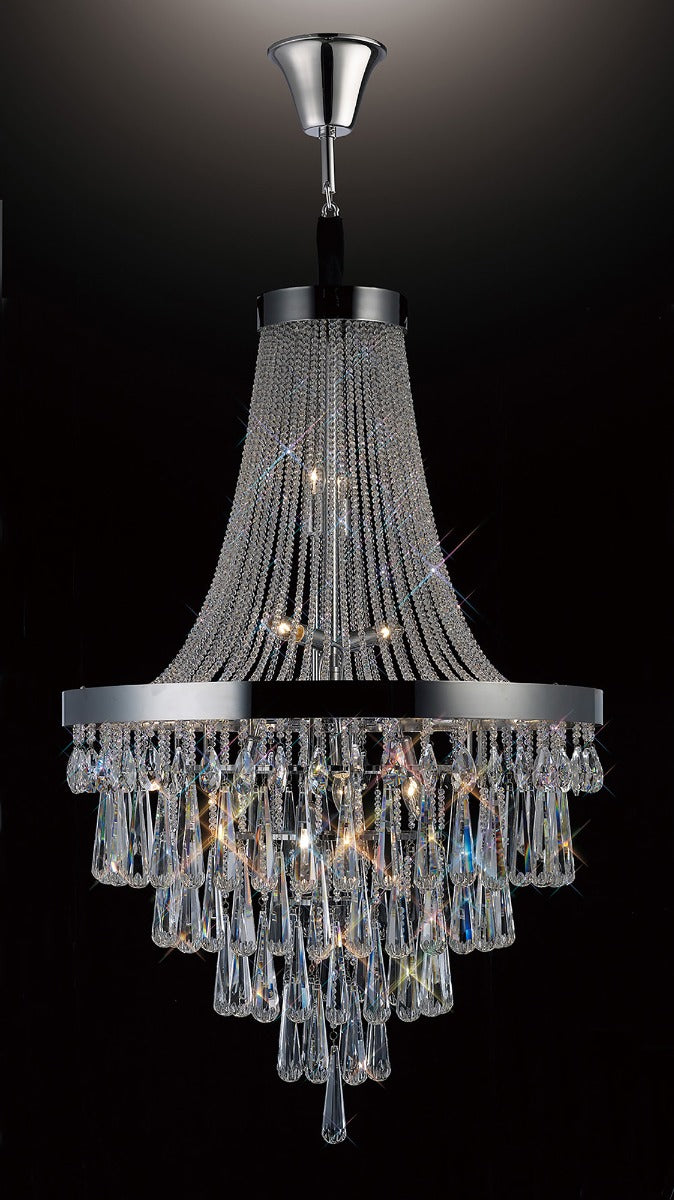 Diyas Sophia 17 Light Pendant Light in Polished Chrome with Crystal