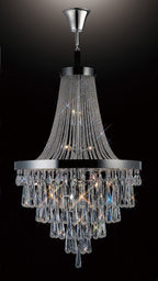 Diyas Sophia 17 Light Pendant Light in Polished Chrome with Crystal