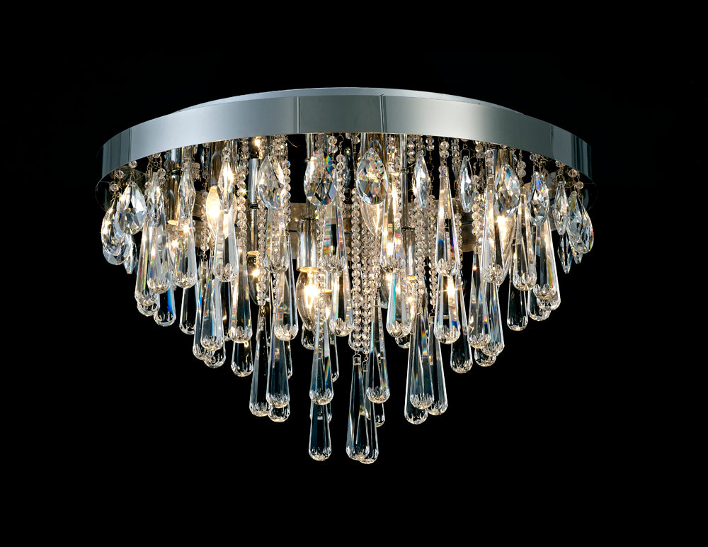 Diyas Sophia 8 Light Ceiling Light in Polished Chrome with Crystal