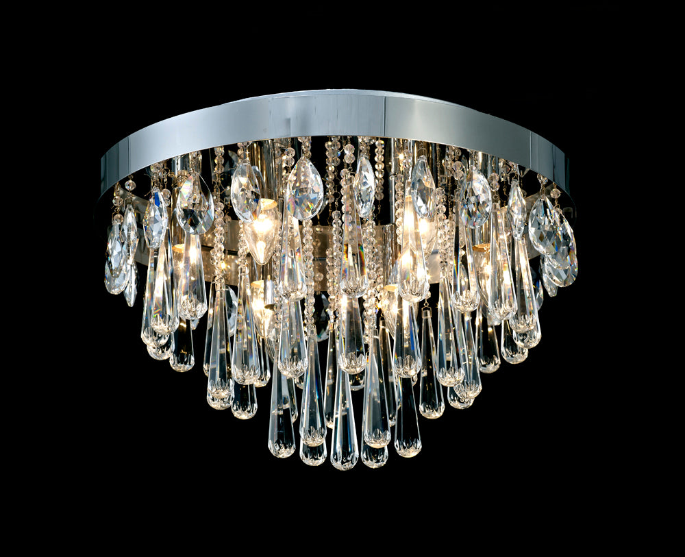 Diyas Sophia 10 Light Ceiling Light in Polished Chrome with Crystal