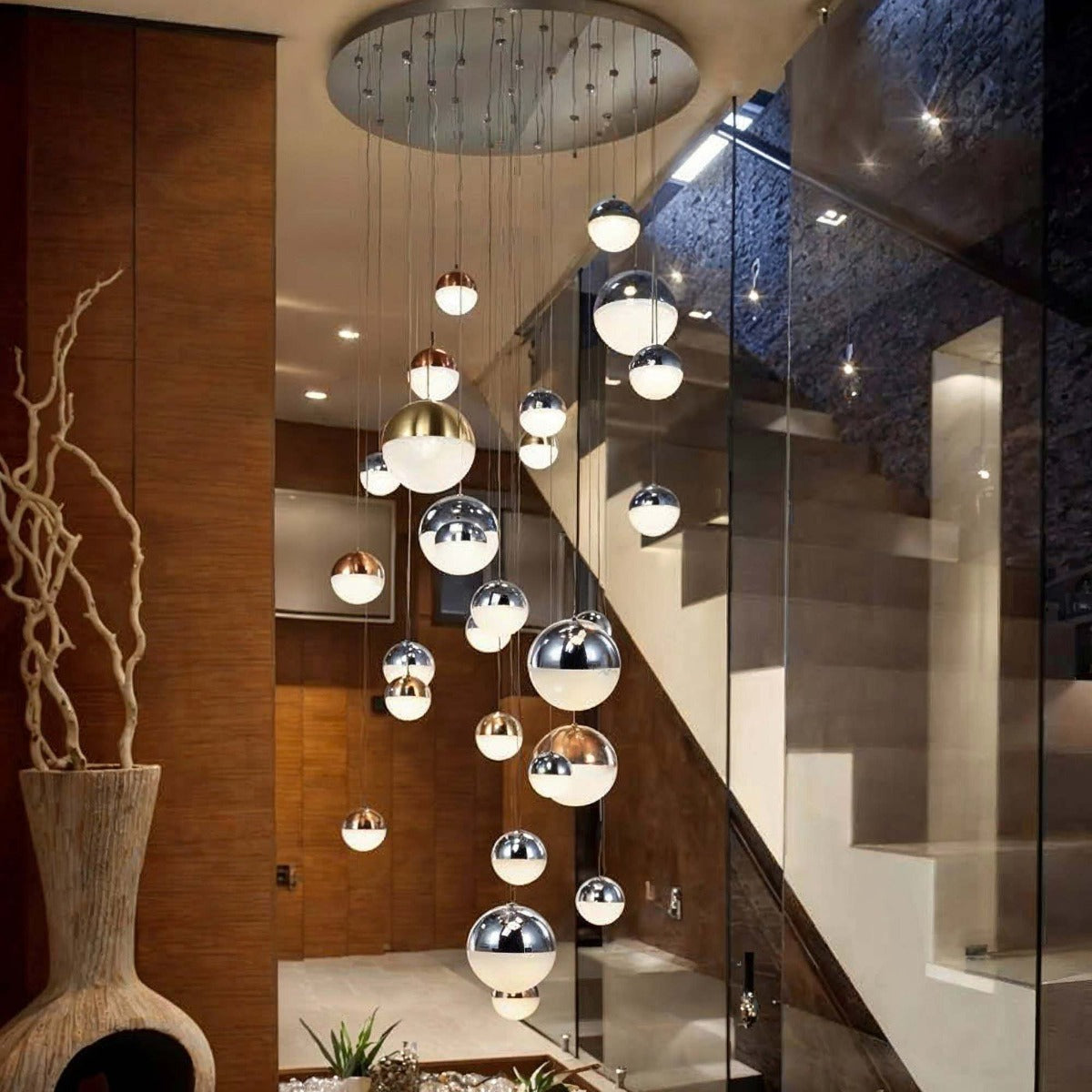Schuller Sphere 27 Light Cluster Pendant Light in Multicoloured with Bluetooth Control