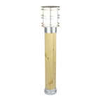 Norlys Stockholm Large Outdoor Bollard in Natural Wood & Galvanized Finish