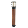 Norlys Stockholm Large Outdoor Bollard in Stained Wood and Black